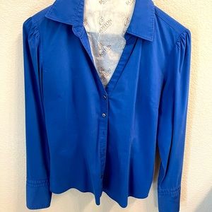 Express button down blouse - size small - royal blue